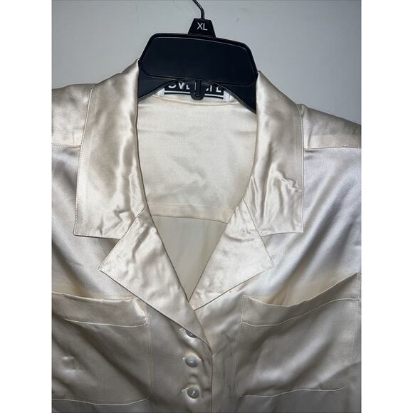 Carlisle Ivory 100% Silk Button Up Long Sleeve Blouse - Picture 1 of 8